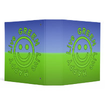 Live Green Live Happy Pro Environment Eco Friendly Vinyl Binders