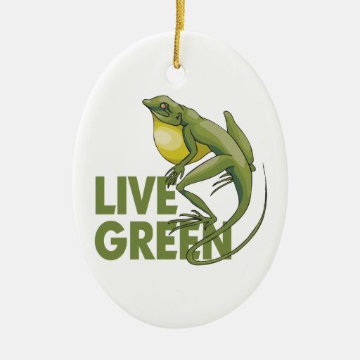 Live Green, Lizard Christmas Ornament