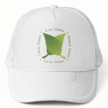 Live green, Love green, Think green, Dream green hats