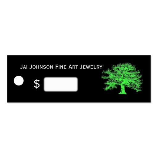 Live Green Merchandise Price Tags Business Card Template (front side)