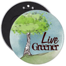 Live Green Pinback Button