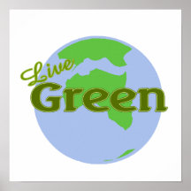 live green planet earth print