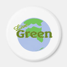 live green planet earth refrigerator magnets