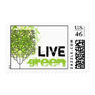 Live Green Postage Stamps by Chic_Boutique