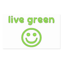Live Green Pro Environment Eco Friendly Renewable Rectangular Stickers