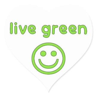 Live Green Pro Environment Eco Friendly Renewable Heart Sticker