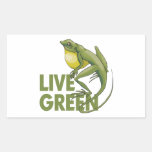 Live Green Rectangle Sticker