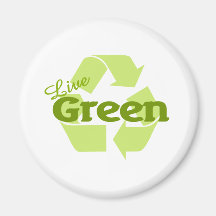 live green recycle fridge magnet