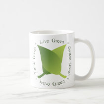 Live green, think green, dream green, love green mugs