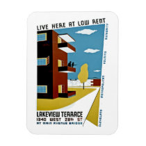 Live Here at Low Rent Vinyl Magnet