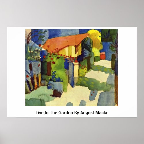 Live In The Garden By August Macke Poster