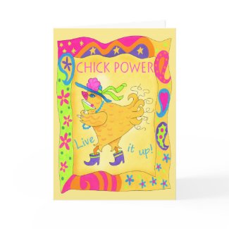 Live It Up Chick Power Greeting or Note Card