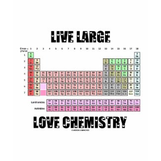 Live Large Love Chemistry Periodic Table Elements zazzle_shirt