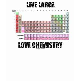 Live Large Love Chemistry Periodic Table Elements zazzle_shirt