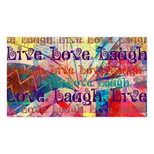Live Laugh Love Abstract Textured Plaid Pattern Business Card Templates (front side)