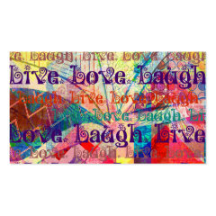 Live Laugh Love Abstract Textured Plaid Pattern Business Card Templates
