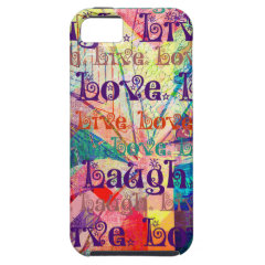 Live Laugh Love Abstract Textured Plaid Pattern iPhone 5 Covers