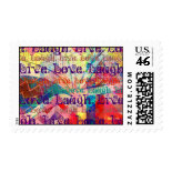 Live Laugh Love Abstract Textured Plaid Pattern Postage
