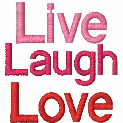 Live, Laugh, Love Embroidered Hoody by twilight_panda