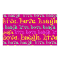 Live Laugh Love Encouraging Words Hot Pink Fuchsia Business Cards