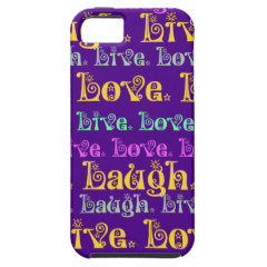 Live Laugh Love Encouraging Words Purple Girly iPhone 5 Case