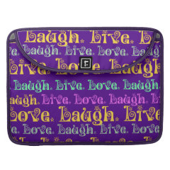 Live Laugh Love Encouraging Words Purple Girly Sleeves For MacBook Pro