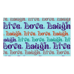 Live Laugh Love Encouraging Words Teal Blue Business Cards