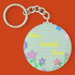 live, laugh, love, key, chain, flora, plants