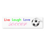 Live Laugh Love Soccer Bumper Sticker