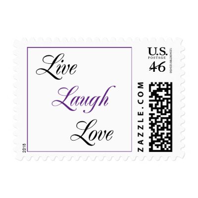 Live Laugh Love Wedding Theme on Live Love Laugh Stamps In Purple And Black  An Elegant Touch To Your