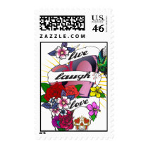 Live, Laugh, Love Tattoo Design postage