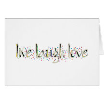 Live, Laugh, Love Words Greeting Cards