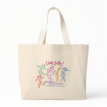 Live Life Drawstring Tote bags by sallyhuss_swc Live Life Drawstring Tote bags