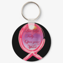 Live Life Fully: Breast Cancer Pink Ribbon keychains