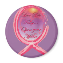 Live Life Fully: Breast Cancer Pink Ribbon magnets