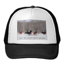 Live Life.....Like someone left the gate open! Trucker Hats