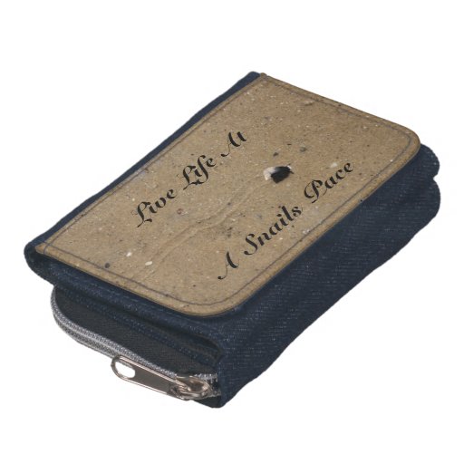 Live Life Statement Denim Wallet with Coin Purse