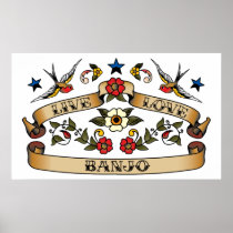 Live Love Banjo Poster