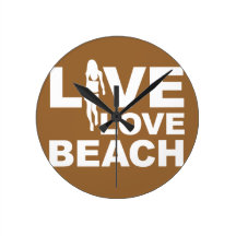 Live Love Beach Wallclocks