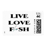 Live Love Fish Postage Stamps