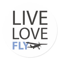 Live Love Fly Round Stickers