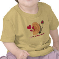 Live, Love, Hear Baby T t-shirts