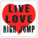 Live Love High Jump Square Stickers