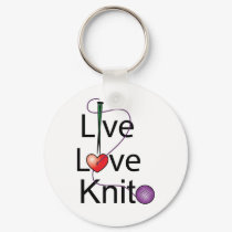 Live Love Knit keychains by mariabellimages Live Love Knit keychains