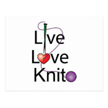 Live Love Knit Post Card