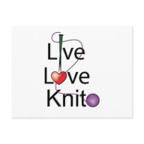 Live Love Knit Post Card