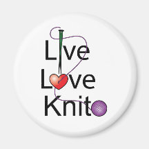 Live Love Knit Refrigerator Magnets