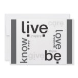 live, love, know, be | mini-print personalized invitations