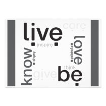 live, love, know, be | mini-print invitations