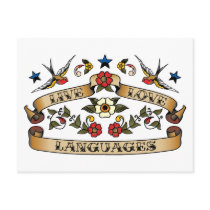 Live Love Languages postcards by 1000suns Live Love Languages postcards